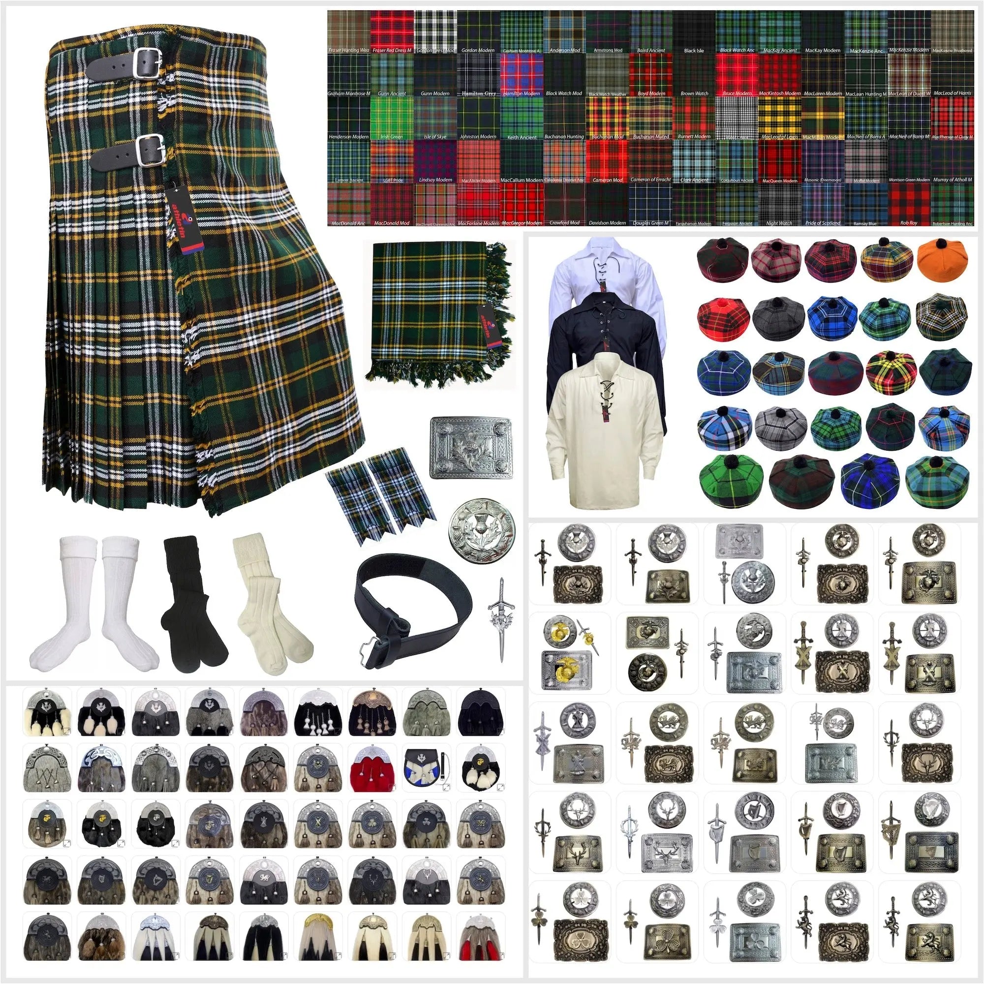 Heritage of Ireland Tartan Kilt Outfit - Authentic St. Patrick's Day Attire