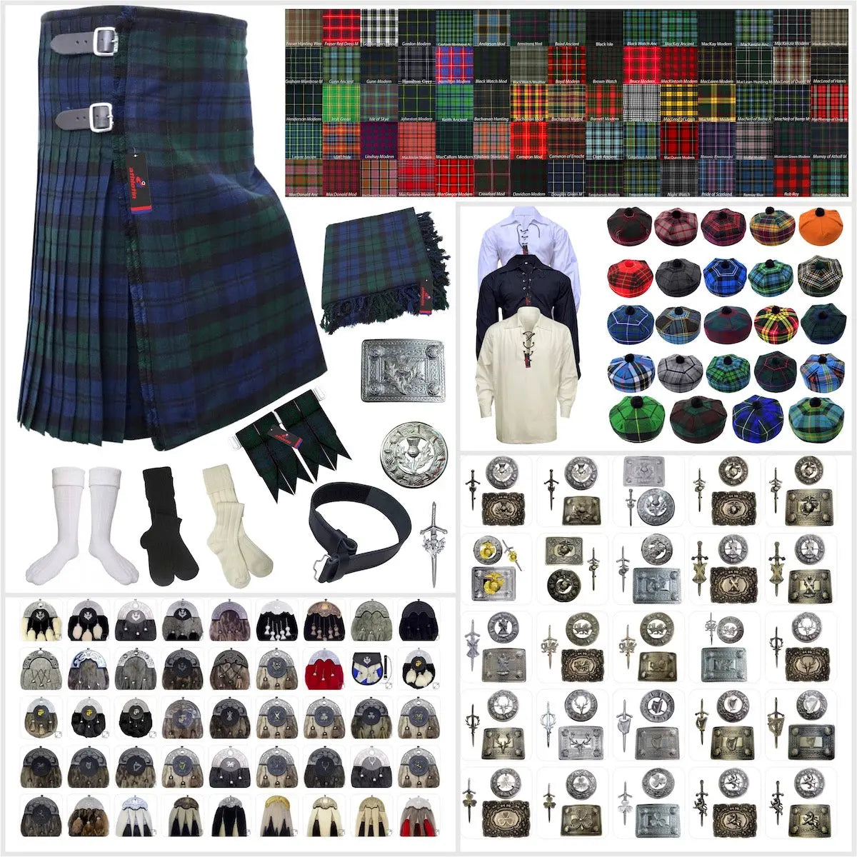 Tailor-made Scottish Mens Kilt Outfit - Tartan Plaid Kilts for Men 