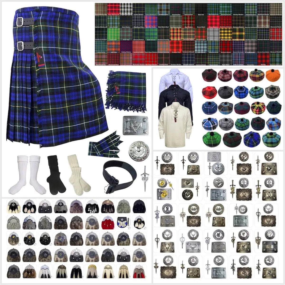 Tailor-made Scottish Mens Kilt Outfit - Tartan Plaid Kilts for Men 