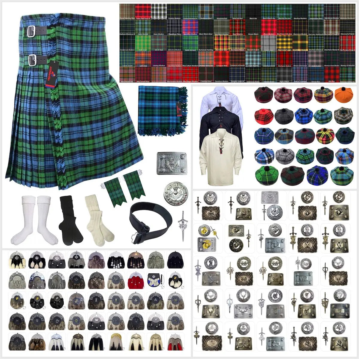 Tailor-made Scottish Mens Kilt Outfit - Tartan Plaid Kilts for Men 