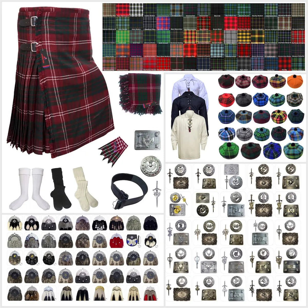 Tailor-made Scottish Mens Kilt Outfit - Tartan Plaid Kilts for Men 