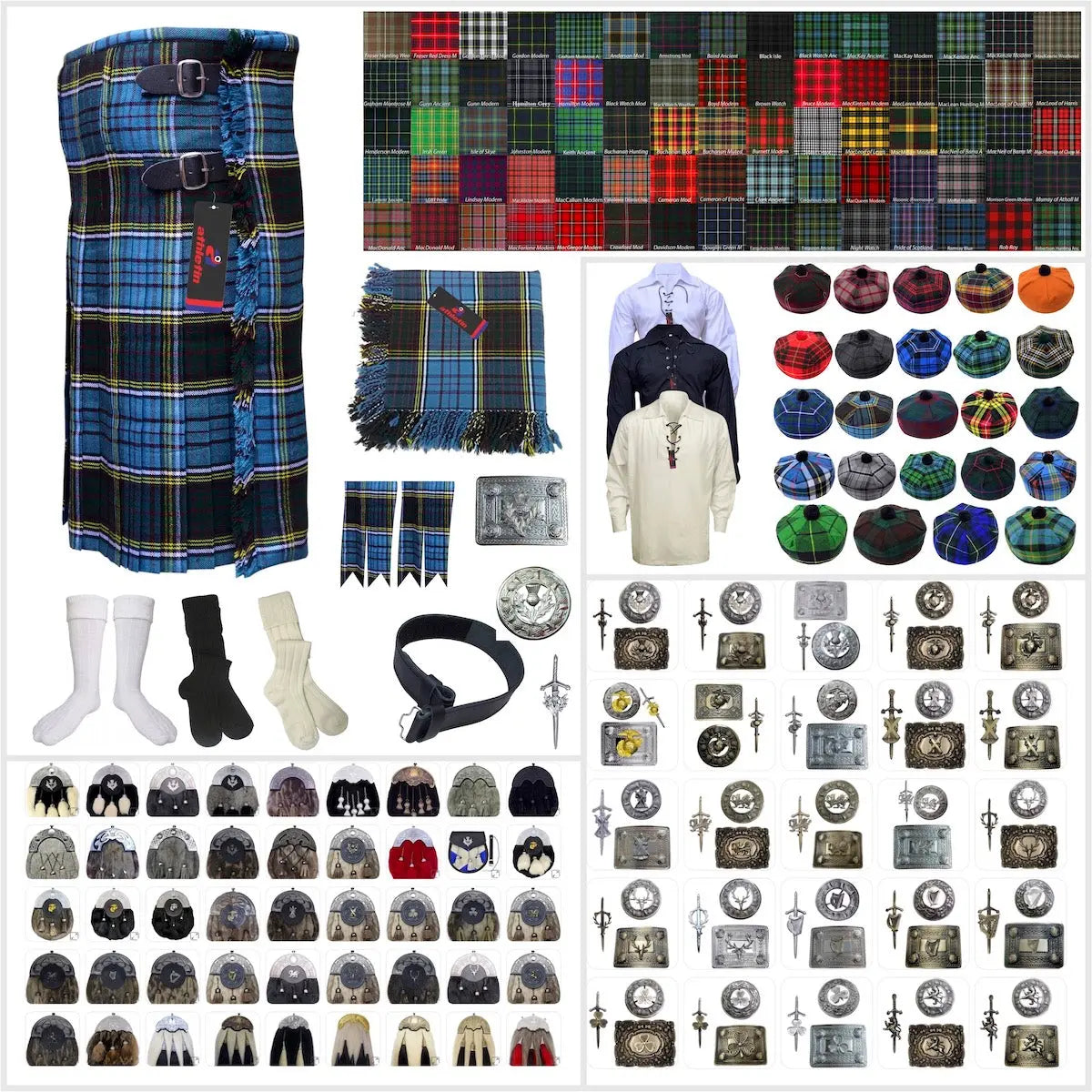 Tailor-made Scottish Mens Kilt Outfit - Tartan Plaid Kilts for Men 