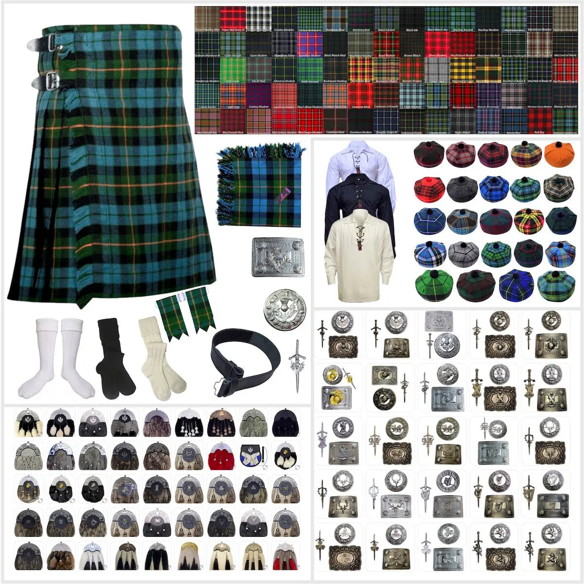 Tailor-made Scottish Mens Kilt Outfit - Tartan Plaid Kilts for Men 