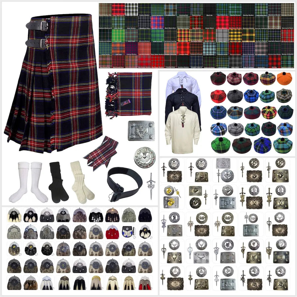 Tailor-made Scottish Mens Kilt Outfit - Tartan Plaid Kilts for Men 