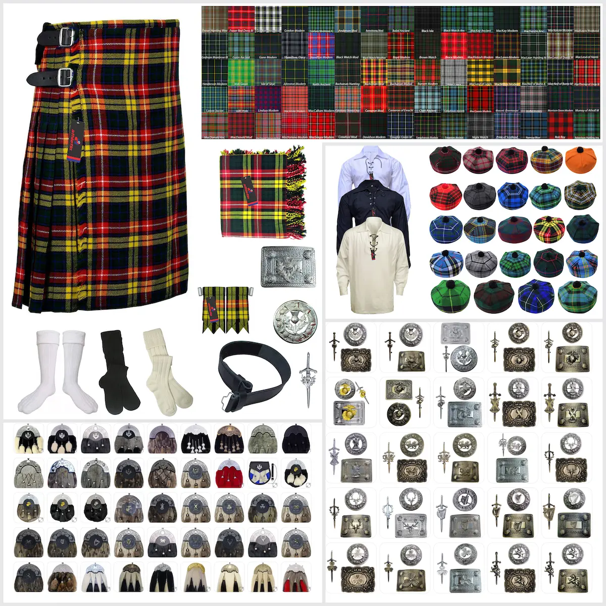 Tailor-made Scottish Mens Kilt Outfit - Tartan Plaid Kilts for Men 