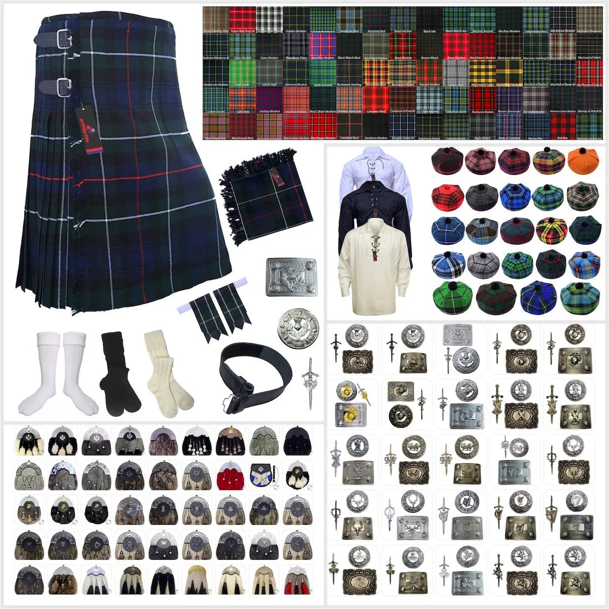 Tailor-made Scottish Mens Kilt Outfit - Tartan Plaid Kilts for Men 