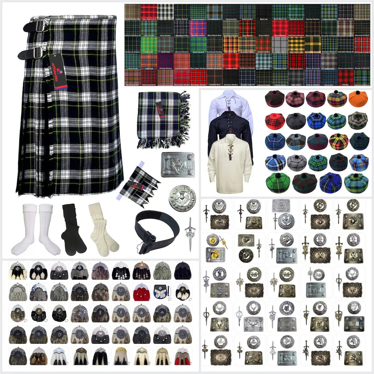 Tailor-made Scottish Mens Kilt Outfit - Tartan Plaid Kilts for Men 