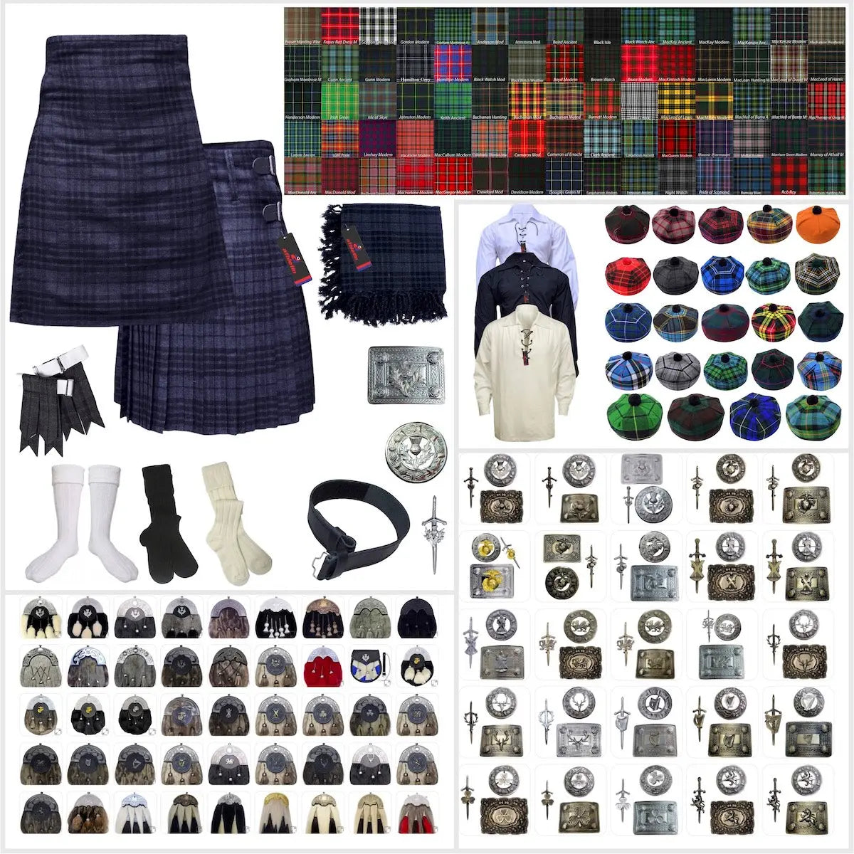 Tailor-made Scottish Mens Kilt Outfit - Tartan Plaid Kilts for Men 