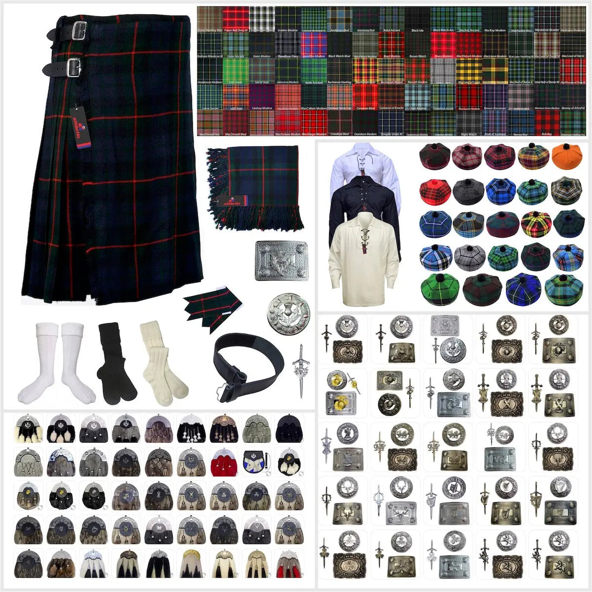 Tailor-made Scottish Mens Kilt Outfit - Tartan Plaid Kilts for Men 