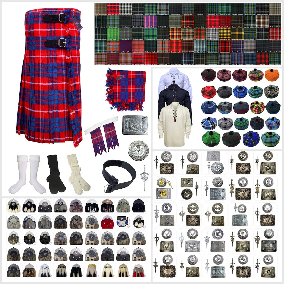 Tailor-made Scottish Mens Kilt Outfit - Tartan Plaid Kilts for Men 