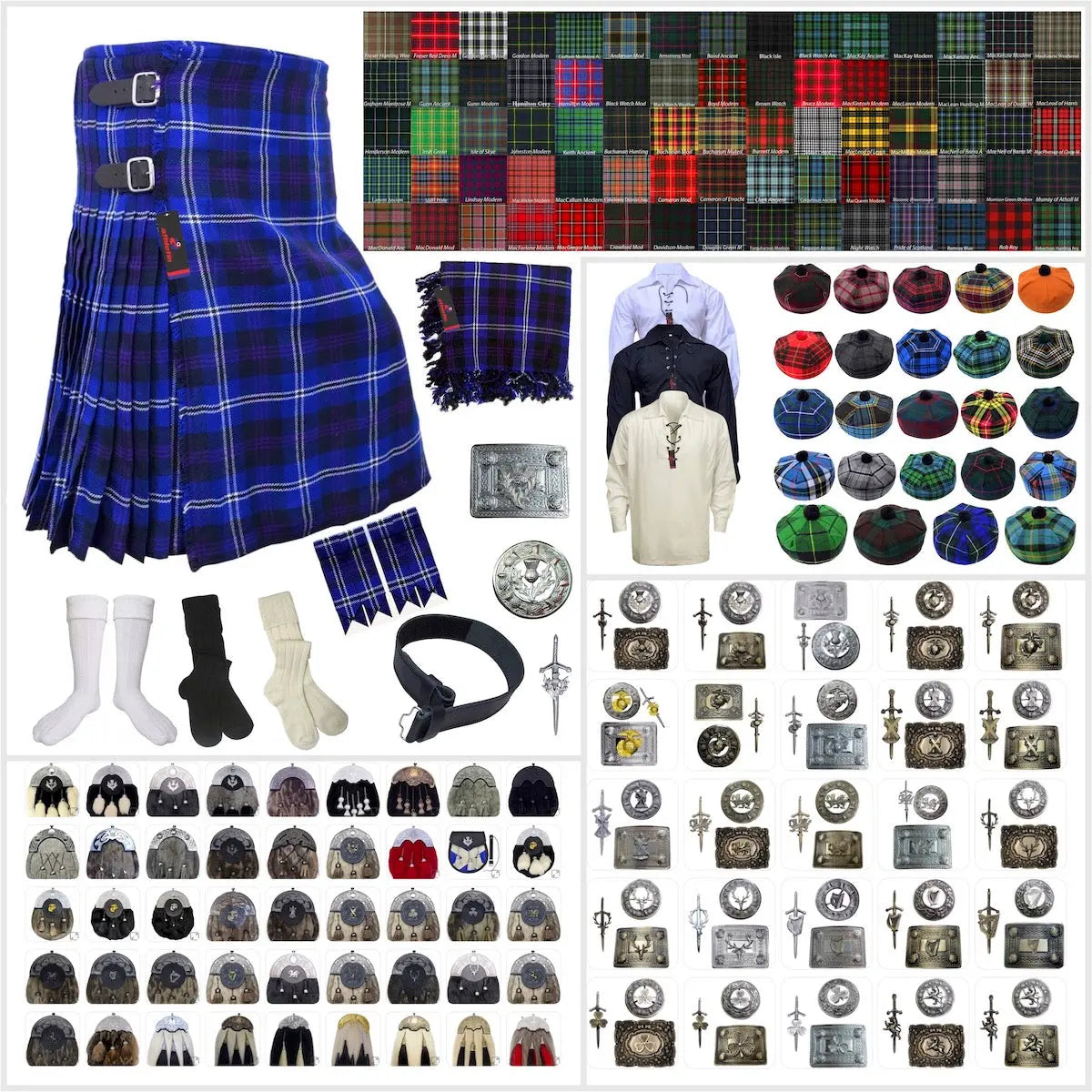 Tailor-made Scottish Mens Kilt Outfit - Tartan Plaid Kilts for Men 