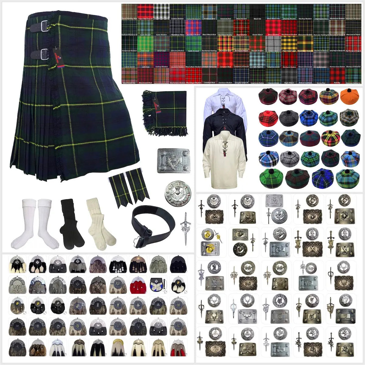 Tailor-made Scottish Mens Kilt Outfit - Tartan Plaid Kilts for Men 