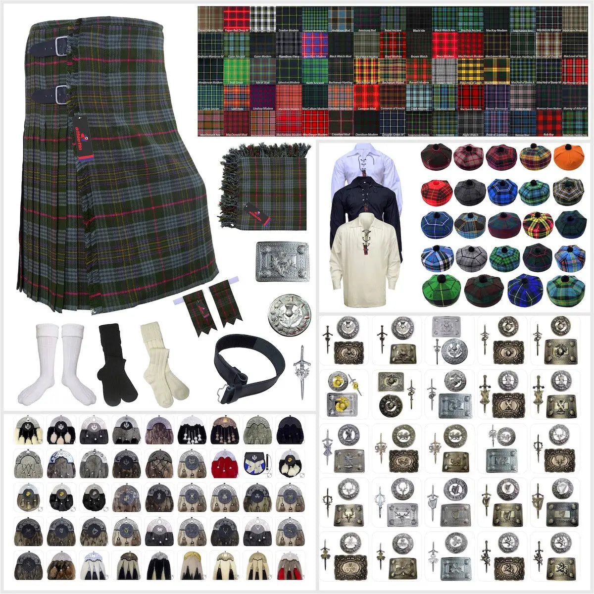 Tailor-made Scottish Mens Kilt Outfit - Tartan Plaid Kilts for Men 