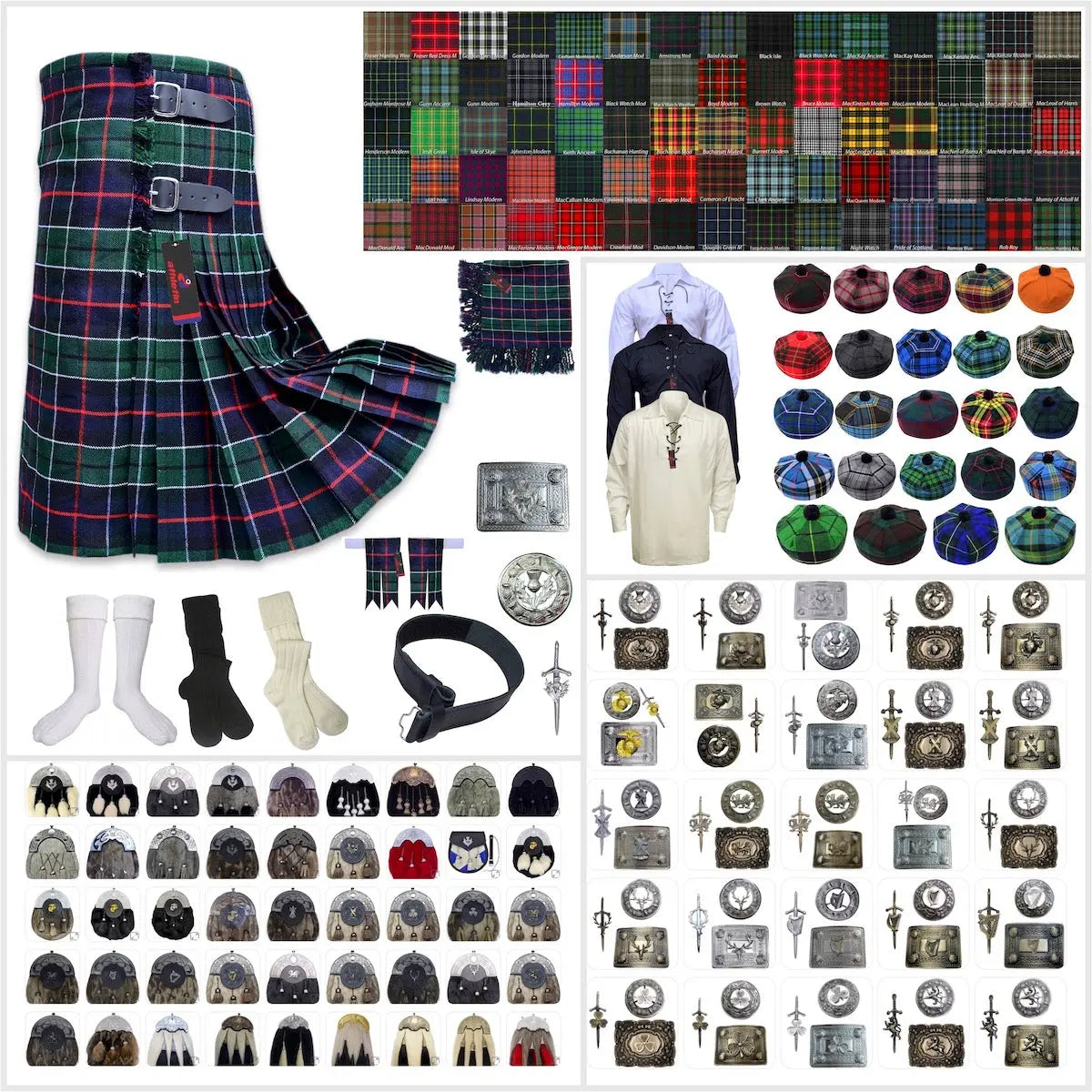 Tailor-made Scottish Mens Kilt Outfit - Tartan Plaid Kilts for Men 