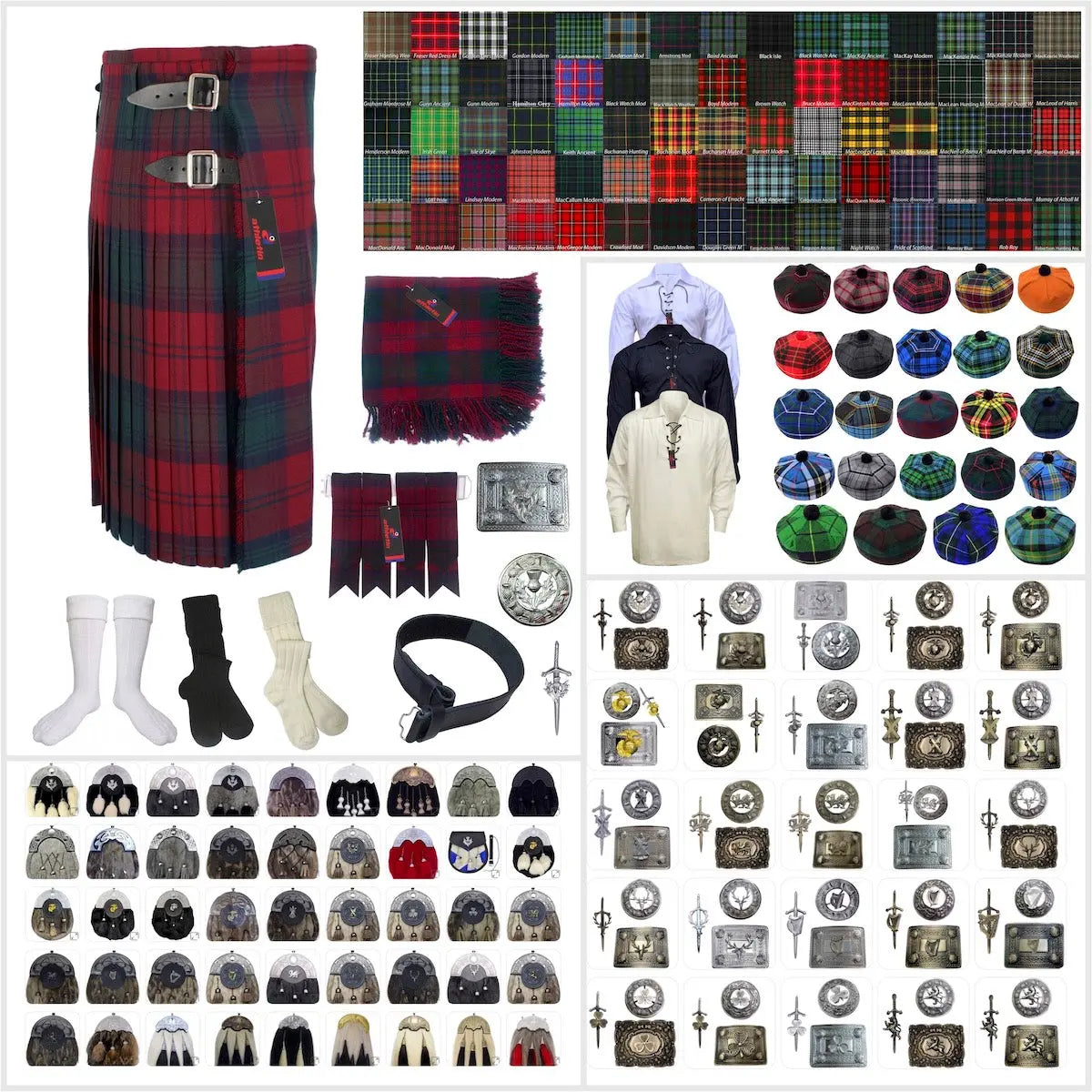 Tailor-made Scottish Mens Kilt Outfit - Tartan Plaid Kilts for Men 