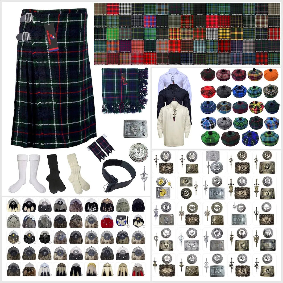 Tailor-made Scottish Mens Kilt Outfit - Tartan Plaid Kilts for Men 