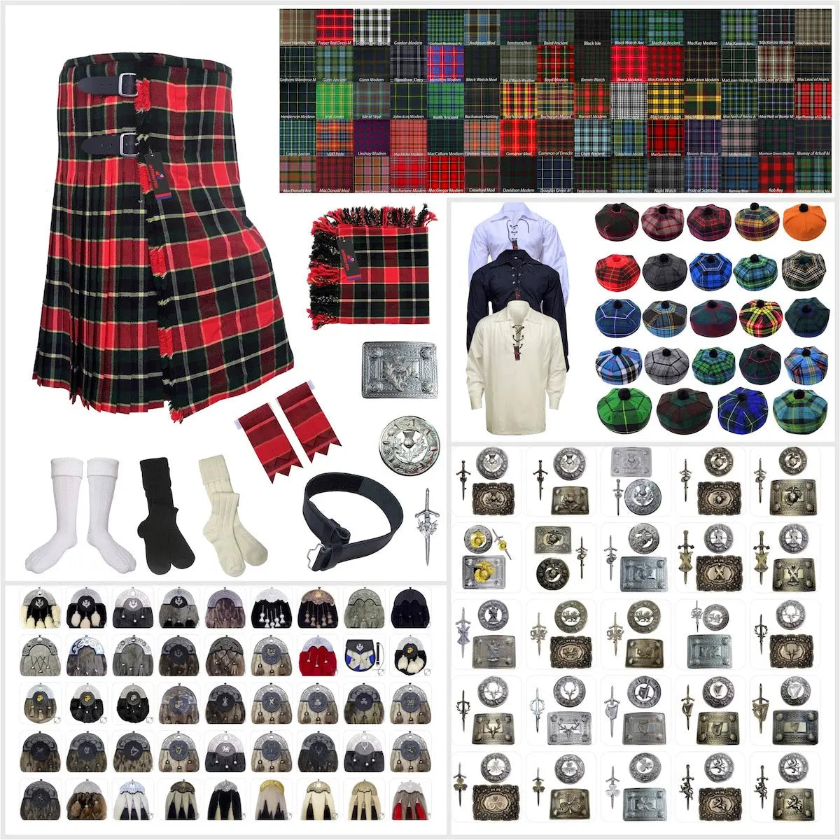 Tailor-made Scottish Mens Kilt Outfit - Tartan Plaid Kilts for Men 