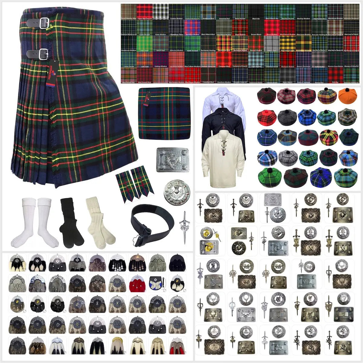 Tailor-made Scottish Mens Kilt Outfit - Tartan Plaid Kilts for Men 