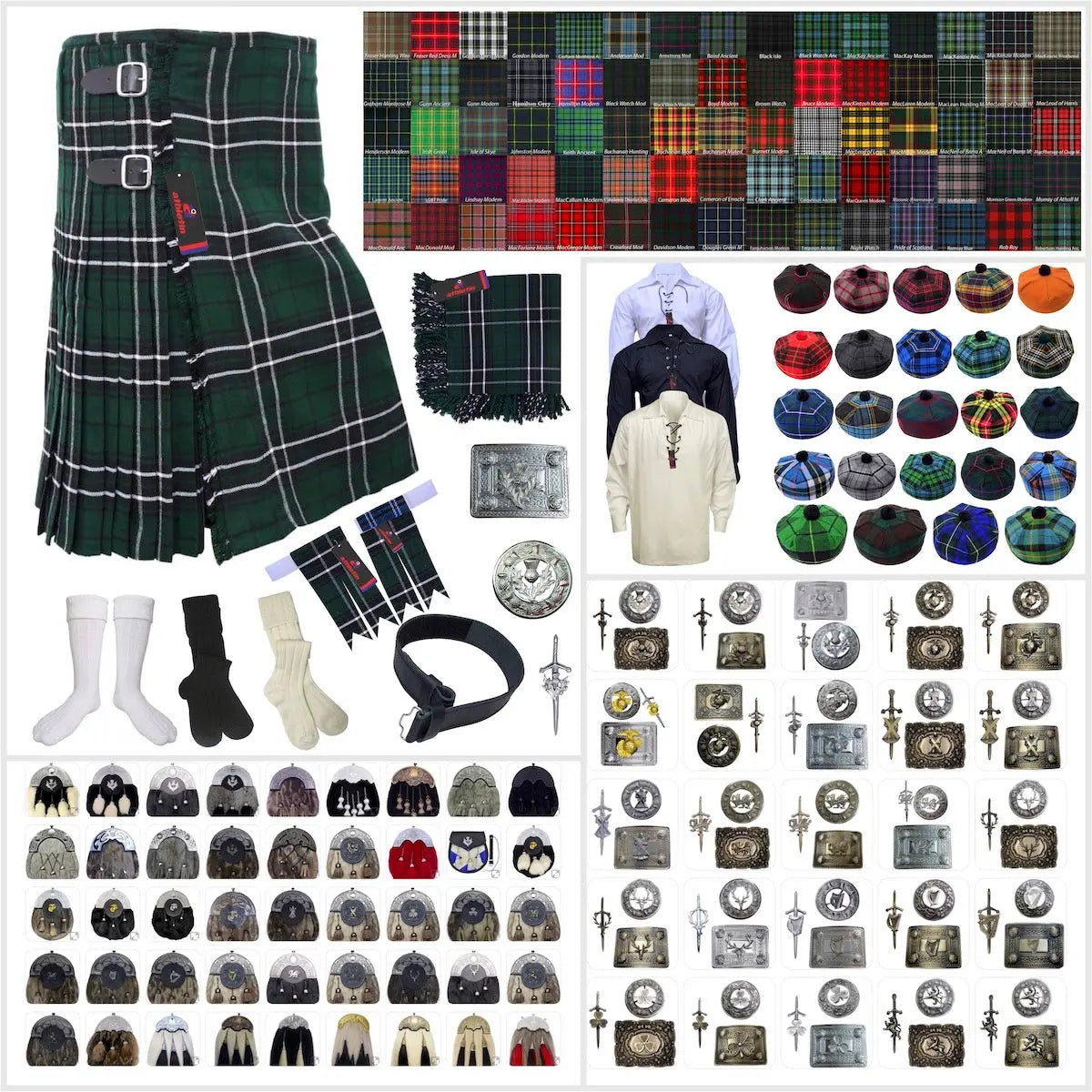 Tailor-made Scottish Mens Kilt Outfit - Tartan Plaid Kilts for Men 