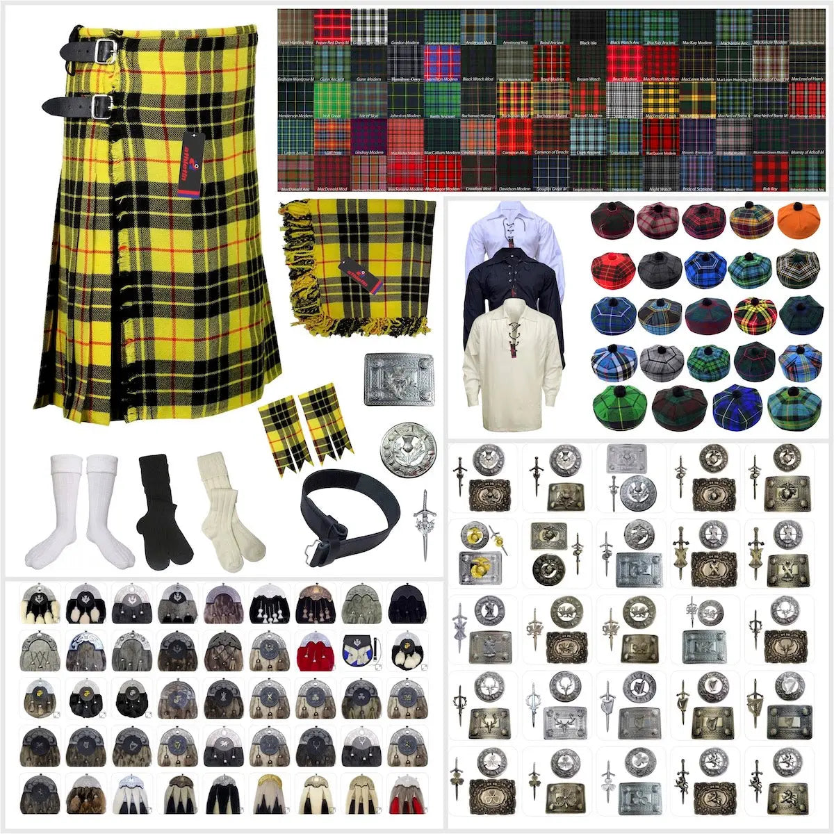 Tailor-made Scottish Mens Kilt Outfit - Tartan Plaid Kilts for Men 