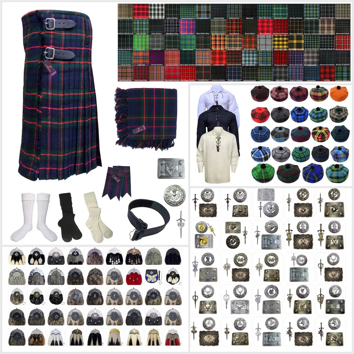 Tailor-made Scottish Mens Kilt Outfit - Tartan Plaid Kilts for Men 