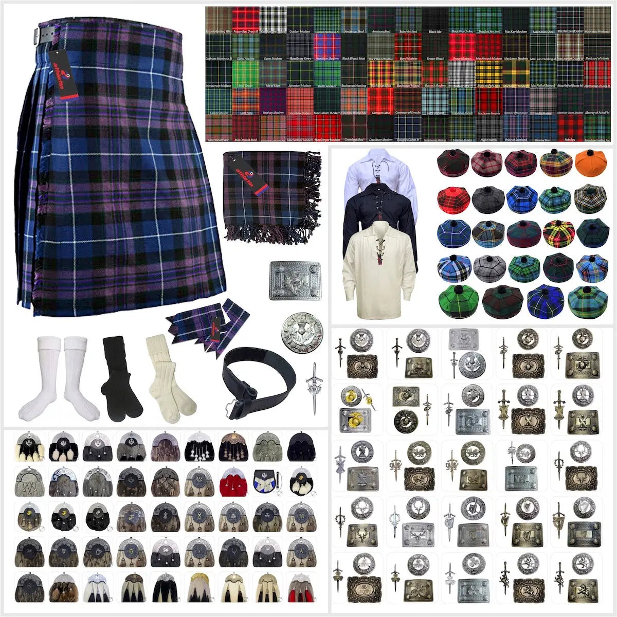 Tailor-made Scottish Mens Kilt Outfit - Tartan Plaid Kilts for Men 