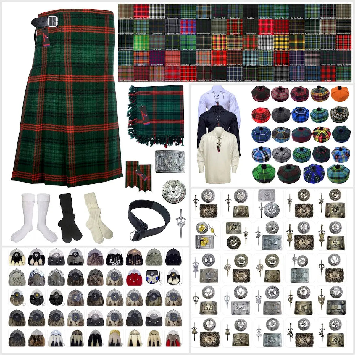 Tailor-made Scottish Mens Kilt Outfit - Tartan Plaid Kilts for Men 