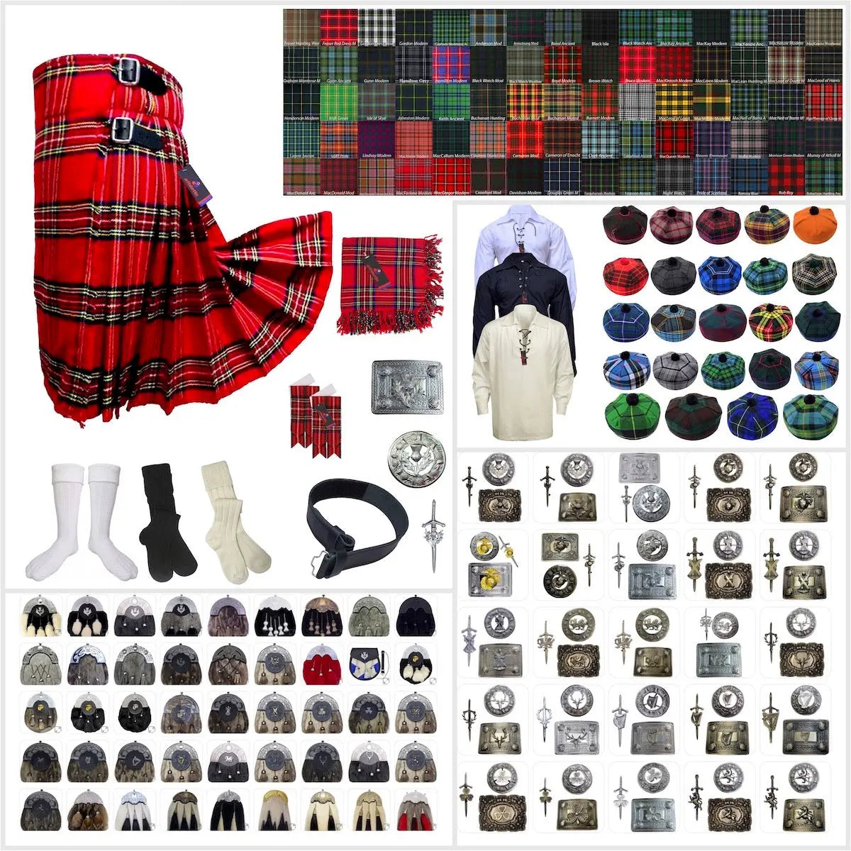 Tailor-made Scottish Mens Kilt Outfit - Tartan Plaid Kilts for Men 