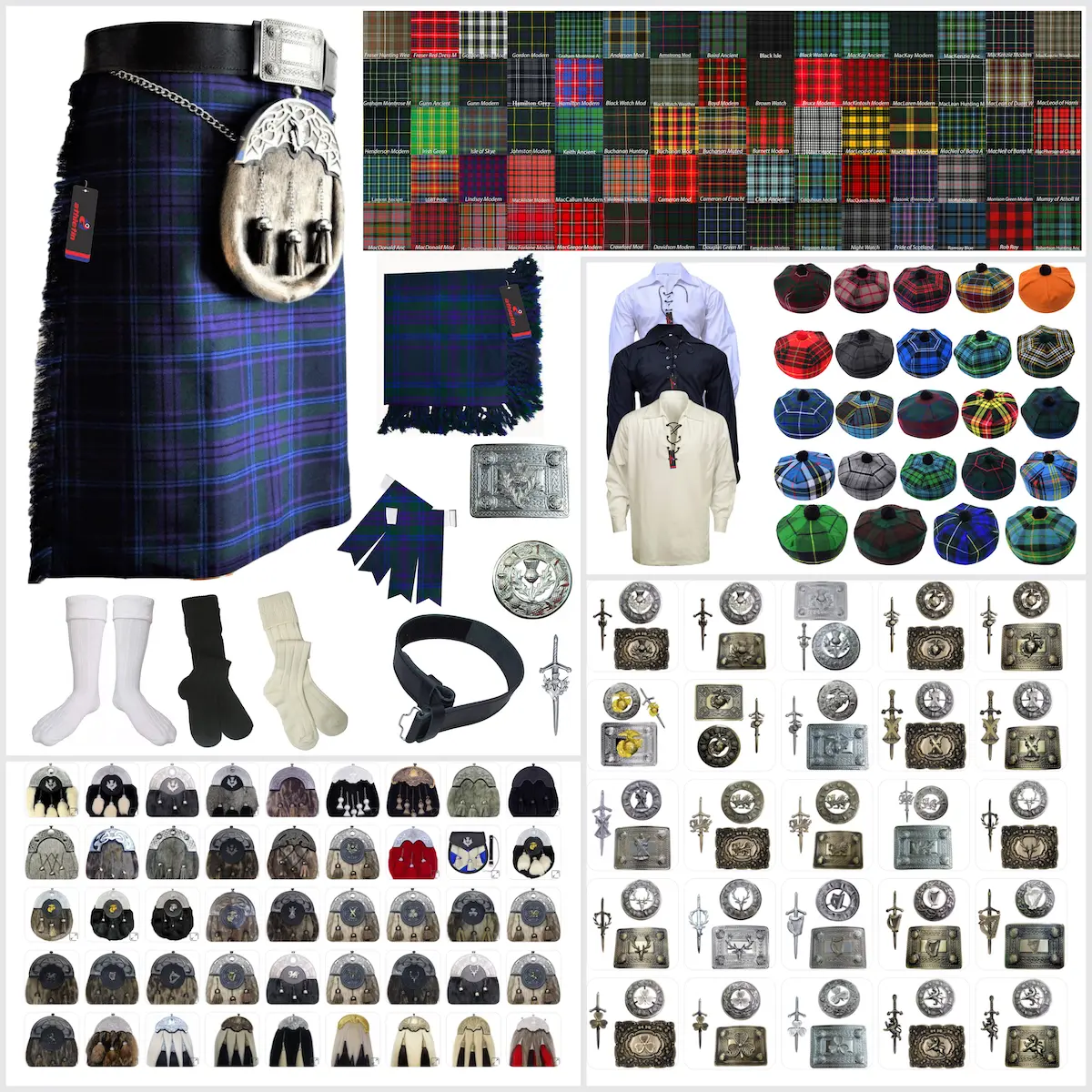 Tailor-made Scottish Mens Kilt Outfit - Tartan Plaid Kilts for Men 