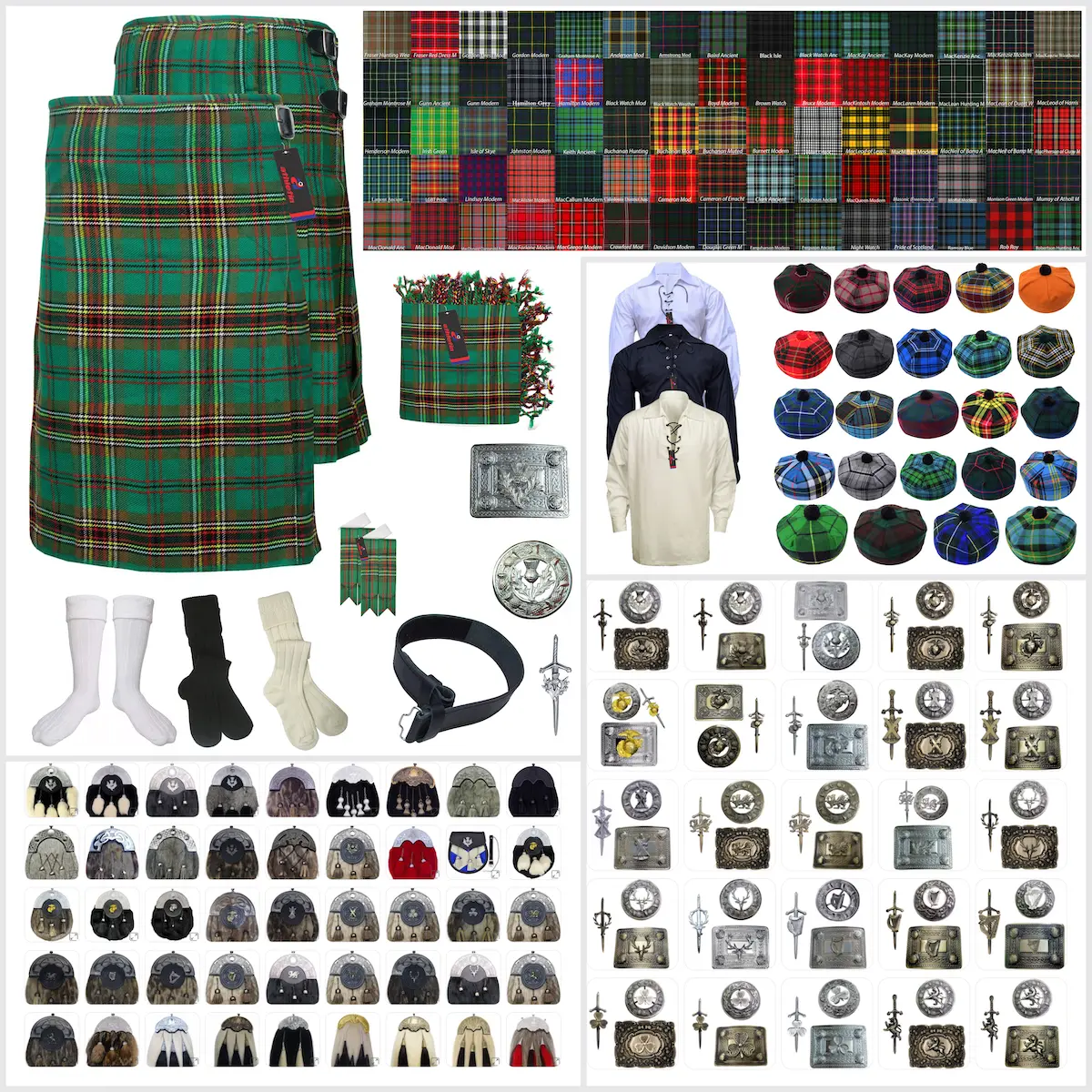 Tailor-made Scottish Mens Kilt Outfit - Tartan Plaid Kilts for Men 