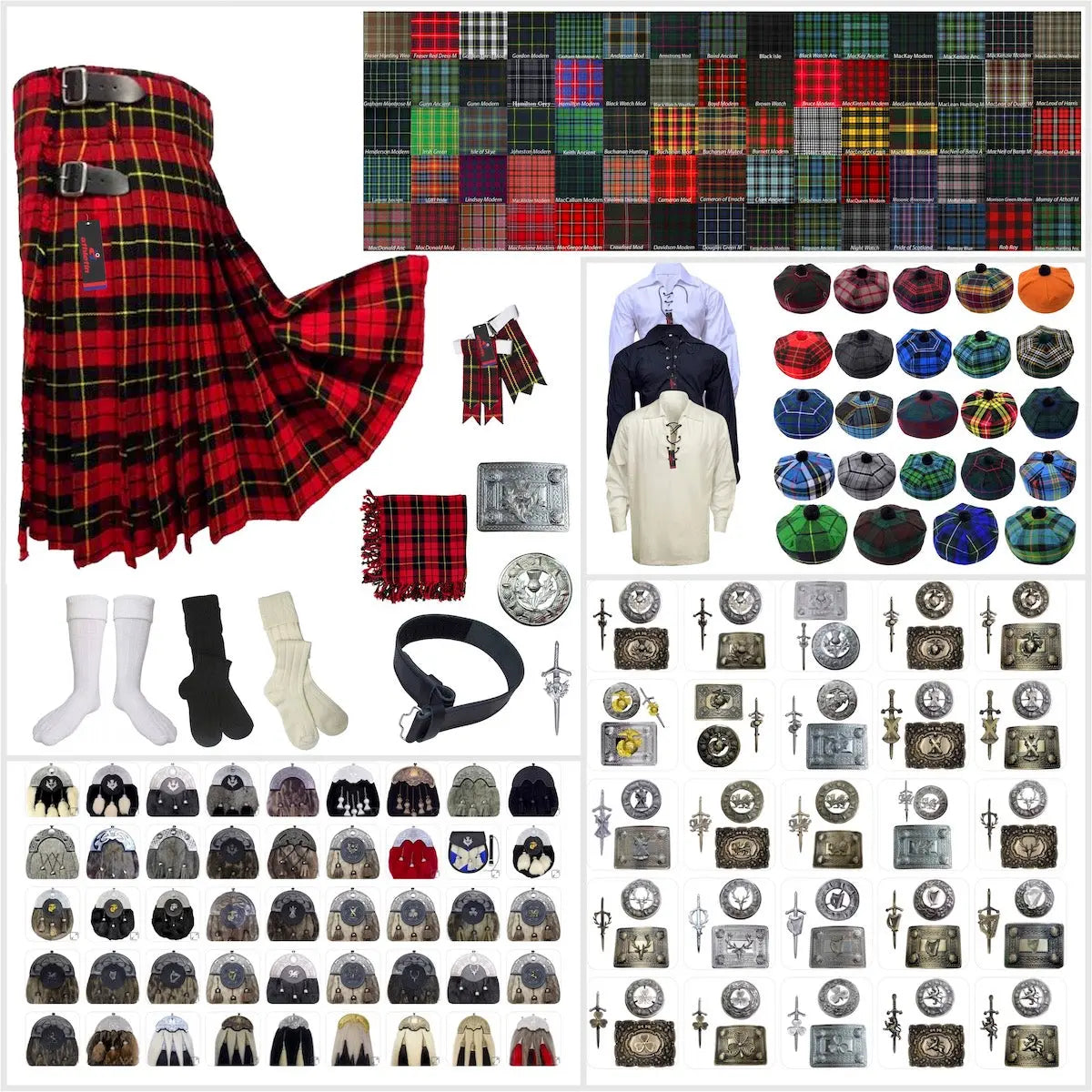 Tailor-made Scottish Mens Kilt Outfit - Tartan Plaid Kilts for Men 