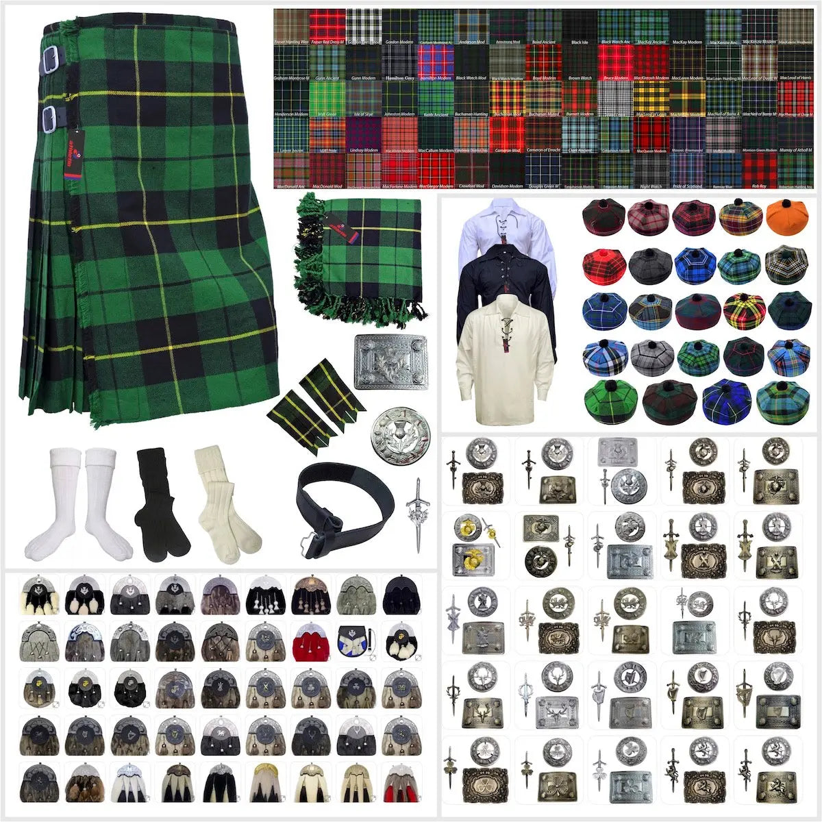 Tailor-made Scottish Mens Kilt Outfit - Tartan Plaid Kilts for Men 