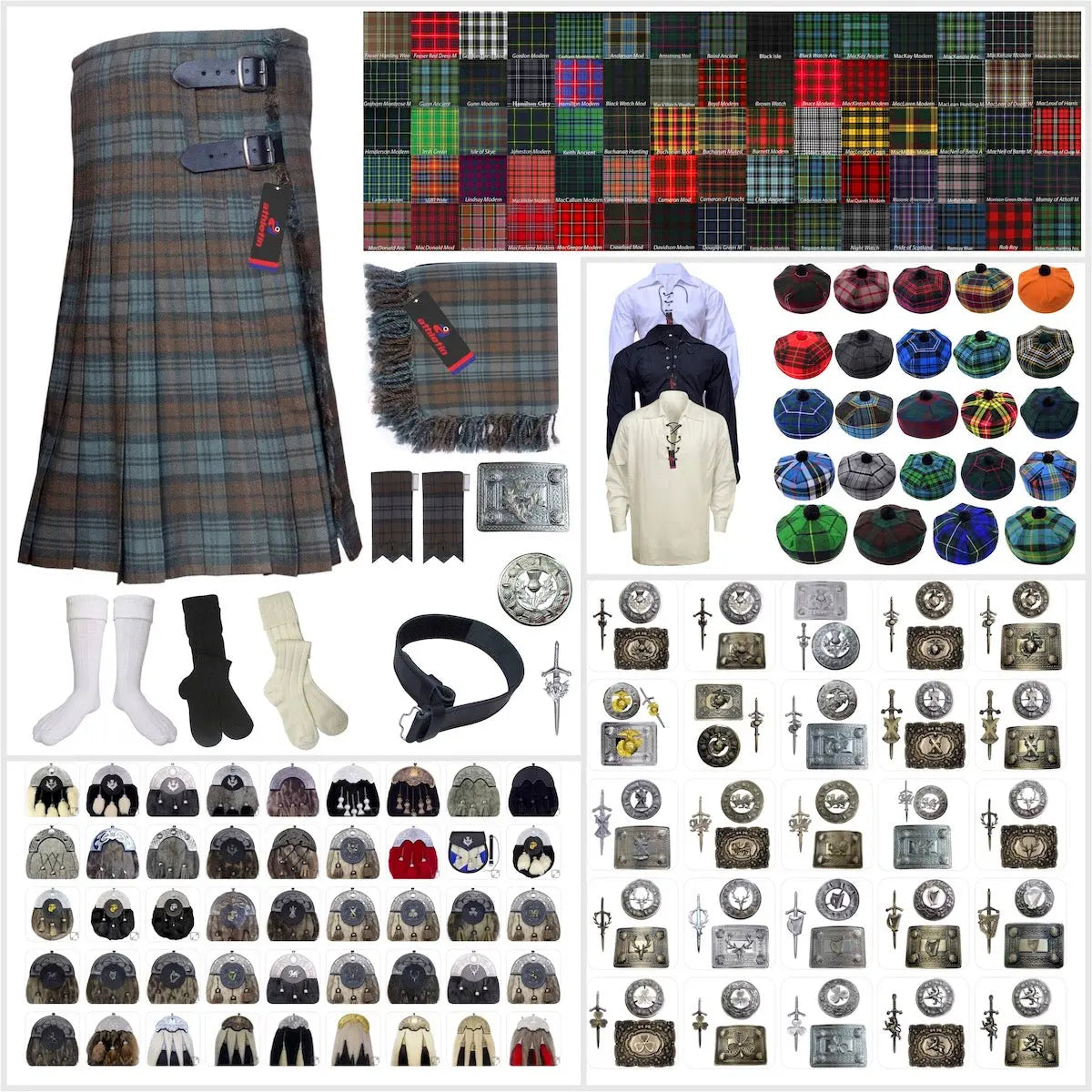 Tailor-made Scottish Mens Kilt Outfit - Tartan Plaid Kilts for Men 