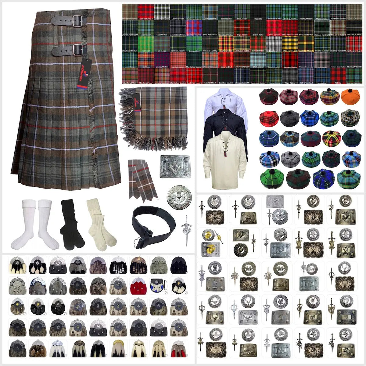 Tailor-made Scottish Mens Kilt Outfit - Tartan Plaid Kilts for Men 