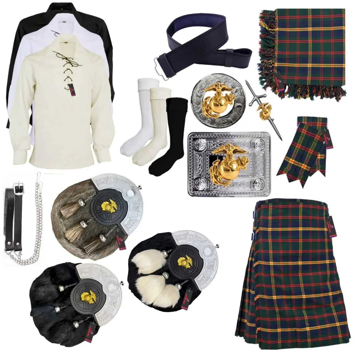 US Marine Corps Leatherneck Tartan Kilt Outfit - A Military Tradition 